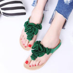Load image into Gallery viewer, Women Beach Soft Suede Flower Flip Flops Flat Slippers
