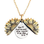 Load image into Gallery viewer, Sunflower double lettering necklace
