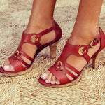 Load image into Gallery viewer, Fashionable Peep Toe Heeled Sandals
