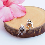 Load image into Gallery viewer, Frog Lover Jewelry,Vintage silver frog earrings
