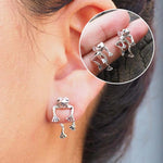 Load image into Gallery viewer, Frog Lover Jewelry,Vintage silver frog earrings
