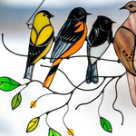 Load image into Gallery viewer, Birds Stained Glass Window Hangings 🎁Mother's Day promotion🐦

