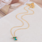 Load image into Gallery viewer, Colorful Diamond Hummingbird Necklace
