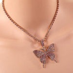 Load image into Gallery viewer, Crystal Pave Butterfly Pendant Necklace
