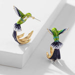 Load image into Gallery viewer, Hummingbird Shaped Drop Earrings
