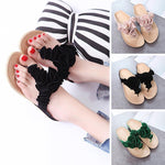 Load image into Gallery viewer, Women Beach Soft Suede Flower Flip Flops Flat Slippers
