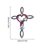 Load image into Gallery viewer, Natural horsehsoe cross with heart
