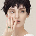 Load image into Gallery viewer, Green Butterfly Inlaid Zircon Ring
