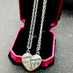 Load image into Gallery viewer, Mother and daughter heart necklace
