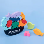 Load image into Gallery viewer, Children Montessori Wooden Animal Balance Blocks
