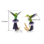 Load image into Gallery viewer, Hummingbird Shaped Drop Earrings
