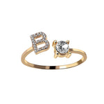 Load image into Gallery viewer, A-Z Letter Gold Color Metal Adjustable Opening Ring
