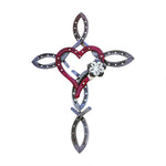 Load image into Gallery viewer, Natural horsehsoe cross with heart
