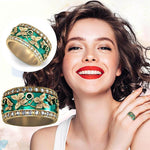 Load image into Gallery viewer, Green Butterfly Inlaid Zircon Ring
