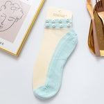 Load image into Gallery viewer, Women Pearl Fishnet Ankle High Socks, 2PCS

