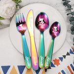 Load image into Gallery viewer, SANK® Personalized Dinosaur &amp; Unicorn Cutlery Set（Custom Initials/Name,with gift box）

