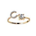 Load image into Gallery viewer, A-Z Letter Gold Color Metal Adjustable Opening Ring
