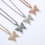 Load image into Gallery viewer, Crystal Pave Butterfly Pendant Necklace
