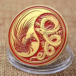 Load image into Gallery viewer, Dragon And Phoenix Commemorative Golden Coins For Sale
