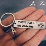 Load image into Gallery viewer, SANK®Naughty Keychain/Charm Couple Key Ring with letter pendant

