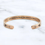 Load image into Gallery viewer, Sisters By Heart Cuff Bracelet-Inner Engraved Inspirational Cuff Bracelet Bangle
