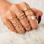 Load image into Gallery viewer, Star Moon Knuckle Set Ring
