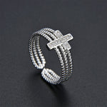 Load image into Gallery viewer, Zircon Cross Ring
