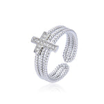 Load image into Gallery viewer, Zircon Cross Ring
