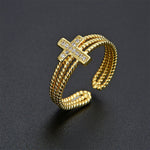 Load image into Gallery viewer, Zircon Cross Ring
