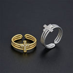 Load image into Gallery viewer, Zircon Cross Ring
