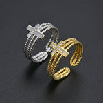 Load image into Gallery viewer, Zircon Cross Ring

