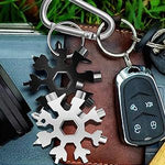 Load image into Gallery viewer, Amenitee™ 18-in-1 stainless steel snowflakes multi-tool&amp;keychain
