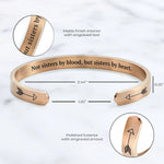 Load image into Gallery viewer, Sisters By Heart Cuff Bracelet-Inner Engraved Inspirational Cuff Bracelet Bangle
